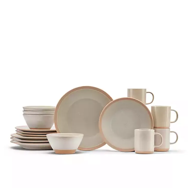 Kirklands Home Dinnerware|Sandy Beige Speckled 16-pc. Dinnerware Set Tan