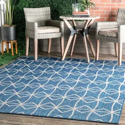 Kirklands Home Outdoor Rugs|Sanford Blue Geometric Shapes Outdoor Rug, 8x10