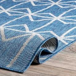 Kirklands Home Outdoor Rugs|Sanford Blue Geometric Shapes Outdoor Rug, 8x10