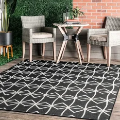 Kirklands Home Outdoor Rugs|Sanford Gray Geometric Shapes Outdoor Rug, 5x8