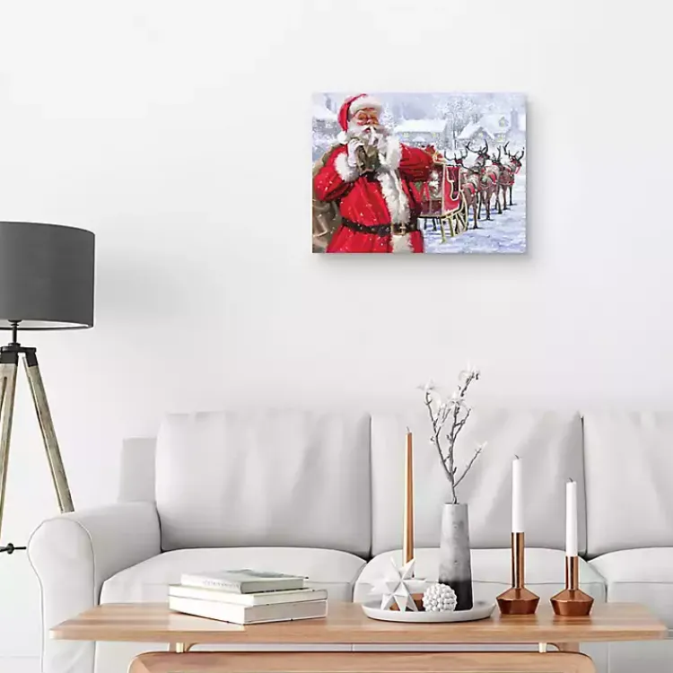 Online Santa and His Sleigh Canvas Art Print Christmas Art & Wall Decor