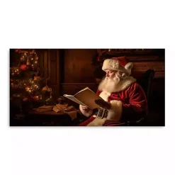 Sale Santa and List Canvas Art Print Christmas Art & Wall Decor