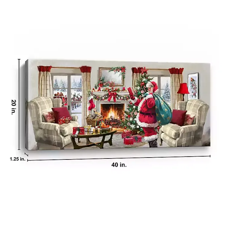 Online Santa at Home Panoramic Canvas Art Print Christmas Art & Wall Decor