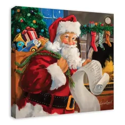 Outlet Santa Checking His List Canvas Art Print Christmas Art & Wall Decor