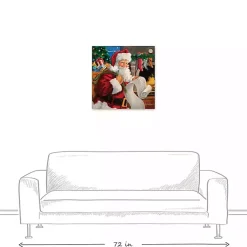 Outlet Santa Checking His List Canvas Art Print Christmas Art & Wall Decor