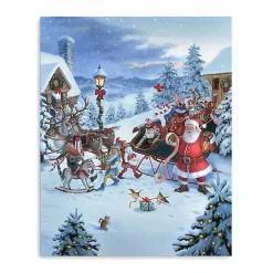 Outlet Santa Christmas Gifts Canvas Christmas Art Print Christmas Art & Wall Decor