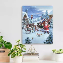 Outlet Santa Christmas Gifts Canvas Christmas Art Print Christmas Art & Wall Decor