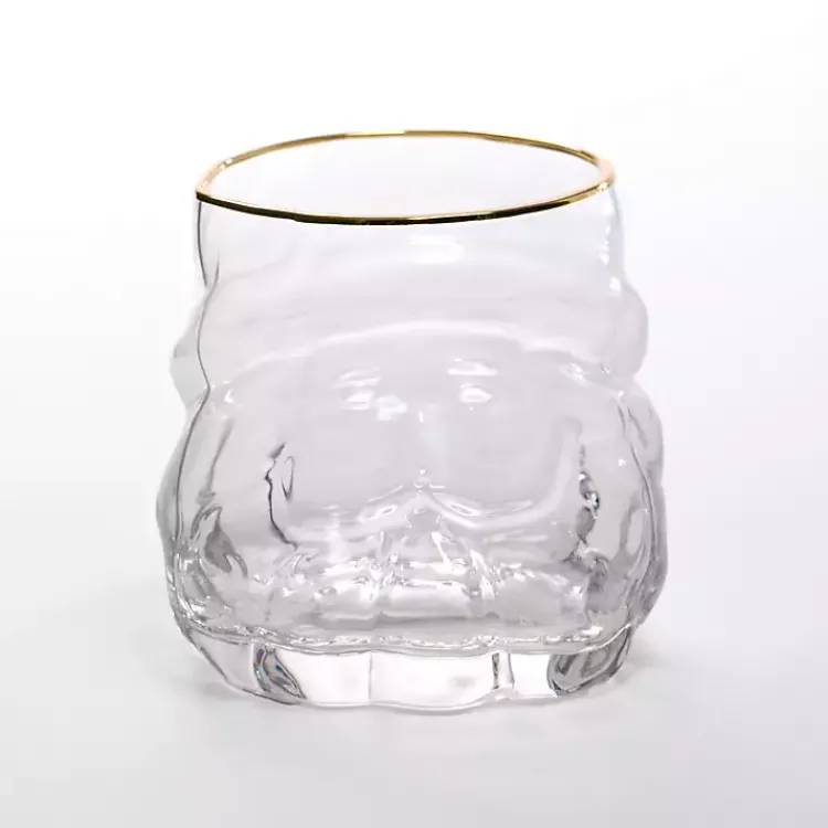 Kirklands Home Glassware & Drinkware|Santa Figural Drinking Glass Clear