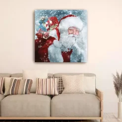 Sale Santa Gifts & Snowflakes Canvas Print, 40x40 in. Christmas Art & Wall Decor