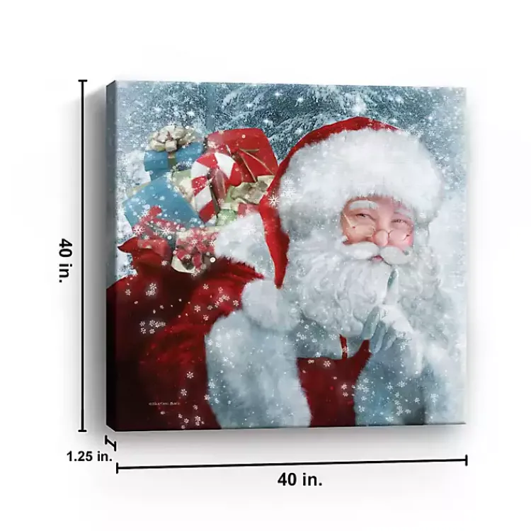 Sale Santa Gifts & Snowflakes Canvas Print, 40x40 in. Christmas Art & Wall Decor