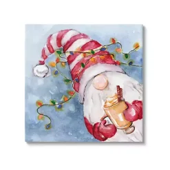Online Santa Gnome with Lights Canvas Art Print Christmas Art & Wall Decor