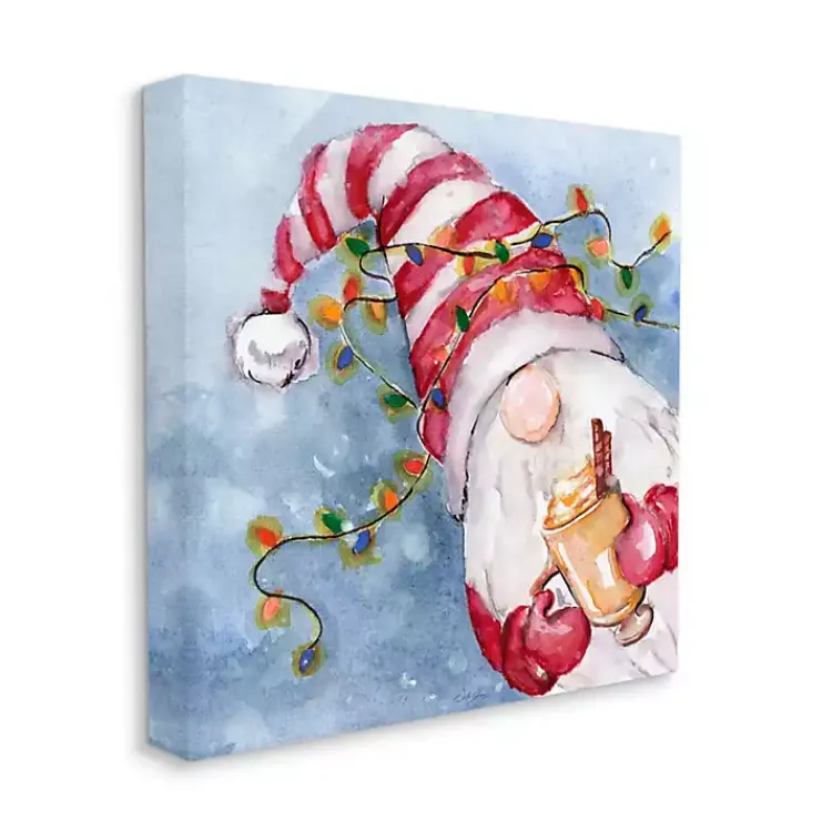 Online Santa Gnome with Lights Canvas Art Print Christmas Art & Wall Decor