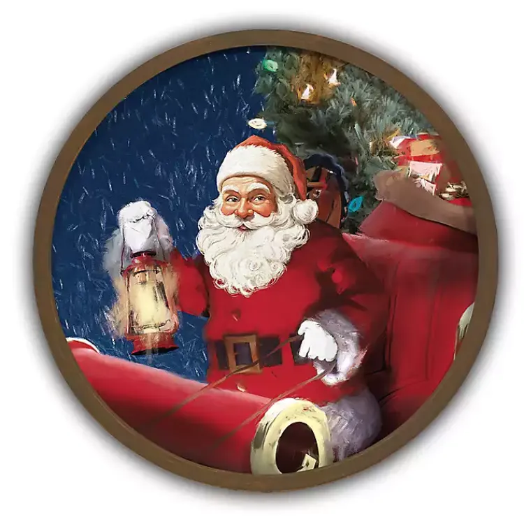 Sale Santa Sleigh Brown Framed Art Print Christmas Art & Wall Decor