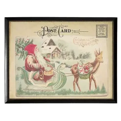 Outlet Santa Sleigh Post Card Christmas Art Print Christmas Art & Wall Decor