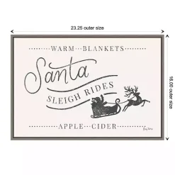 Outlet Santa Sleigh Rides Gray Framed Canvas Art Print Christmas Art & Wall Decor