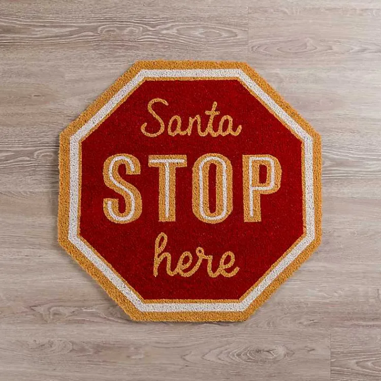 Kirklands Home Doormats|Santa Stop Here Christmas Doormat