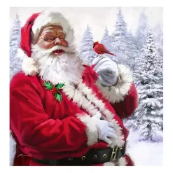 Outlet Santa with Cardinal Canvas Art Print Christmas Art & Wall Decor