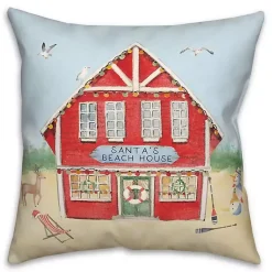 Discount Santa's Beach House Indoor/Outdoor Pillow Outdoor Christmas Decorations