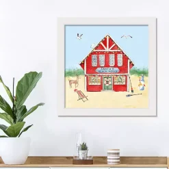 Online Santa's Beach House Framed Canvas Art Print Christmas Art & Wall Decor