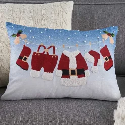 New Santa's Clothesline Lumbar Pillow Christmas Pillows
