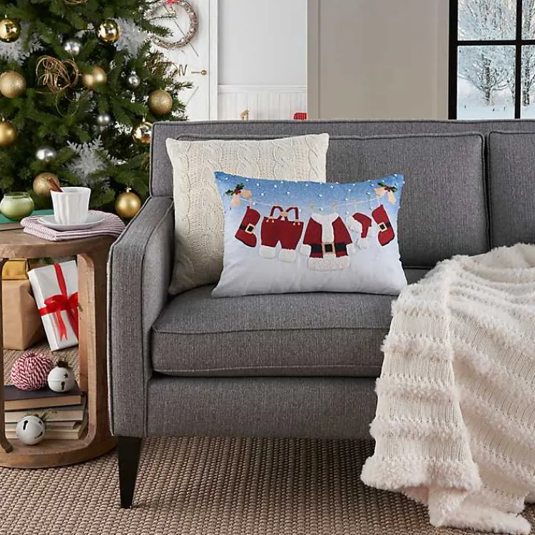 New Santa's Clothesline Lumbar Pillow Christmas Pillows