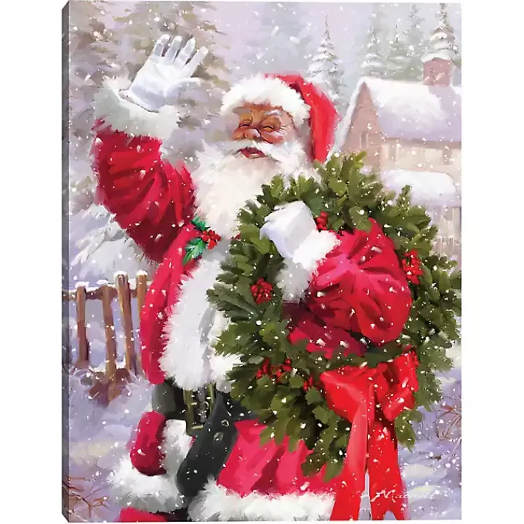 Online Santa's Greetings Canvas Art Print Christmas Art & Wall Decor