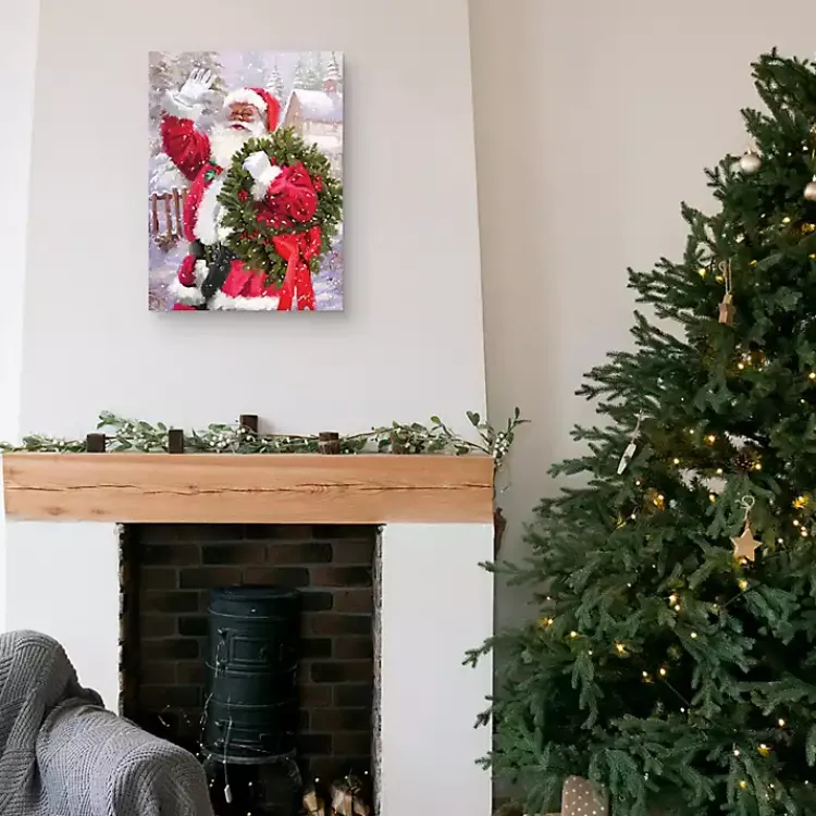 Online Santa's Greetings Canvas Art Print Christmas Art & Wall Decor