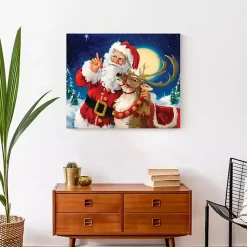 New Santa's Lead Reindeer Canvas Art Print Christmas Art & Wall Decor