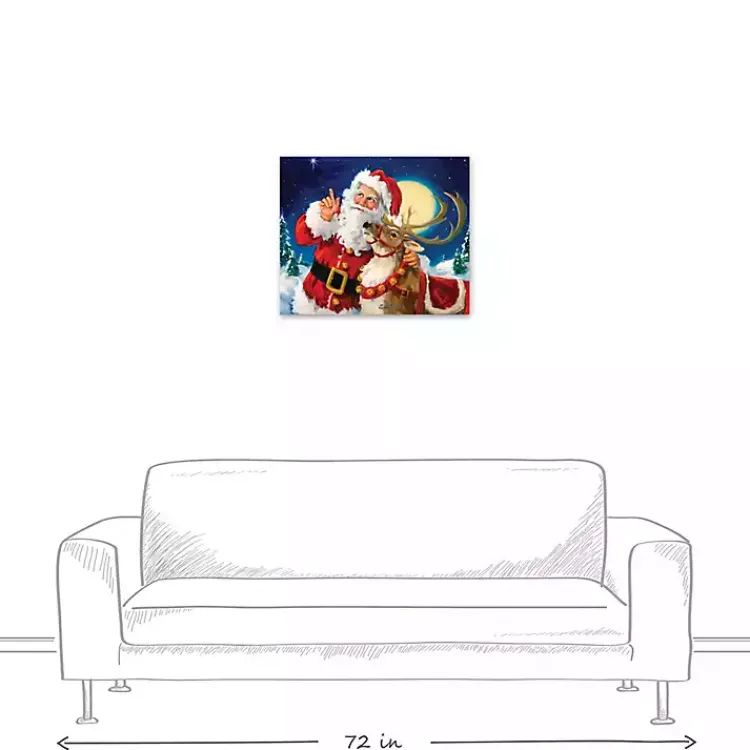 New Santa's Lead Reindeer Canvas Art Print Christmas Art & Wall Decor