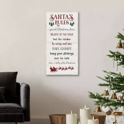 Outlet Santa's Rules Framed Canvas Print Christmas Art & Wall Decor