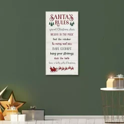 Outlet Santa's Rules Framed Canvas Print Christmas Art & Wall Decor