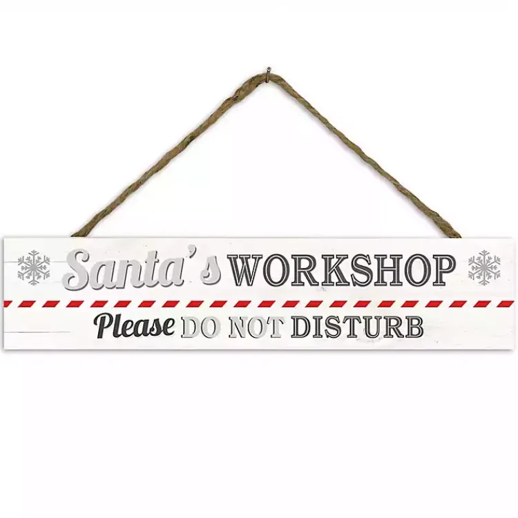 Sale Santa's Workshop Christmas Wall Sign Christmas Art & Wall Decor