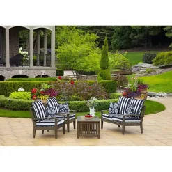 Kirklands Home Outdoor Cushions & Pillows|Sapphire Ashland Jacobean Outdoor Pillow