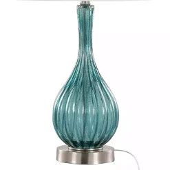 Kirklands Home Table Lamps|Sapphire Crackle Glass Table Lamps, Set of 2 White