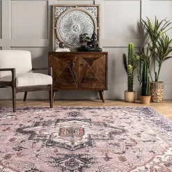 Kirklands Home Area Rugs|Sasha Medallion Washable Area Rug, 4x6