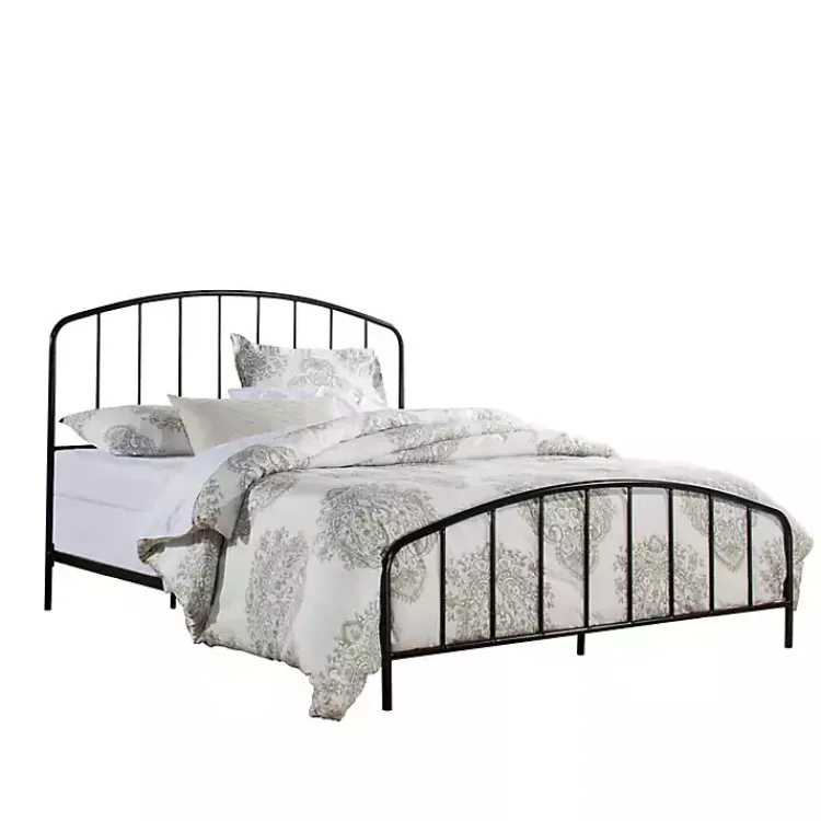Kirklands Home Beds & Headboards|Satin Metal Spindle Queen Headboard Set Black