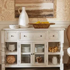 Kirklands Home Cabinets & Sideboards|Savannah Cream Distressed Cabinet Ivory