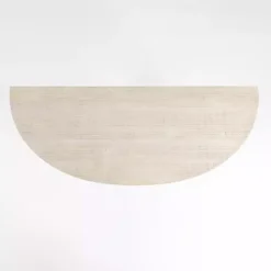 Kirklands Home Console Tables|Savannah Cream Distressed Half Moon Console Table White