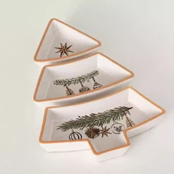 New Scandi Christmas Tree 3-pc. Serving Platter Set Christmas Dining & Entertaining