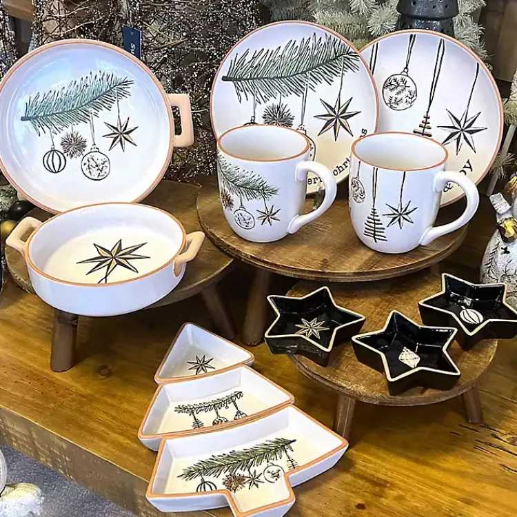 New Scandi Christmas Tree 3-pc. Serving Platter Set Christmas Dining & Entertaining