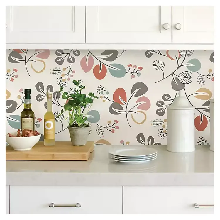 Kirklands Home Wall Murals & Wallpaper|Scandinavian Botanical Peel & Stick Wallpaper