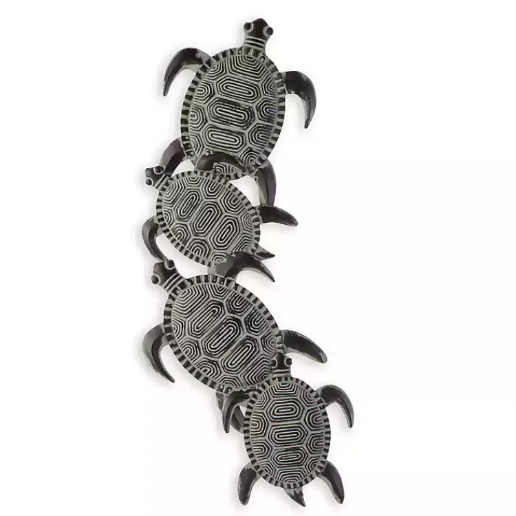 Kirklands Home Wall Plaques|Sea Turtle Metal Plaque Black