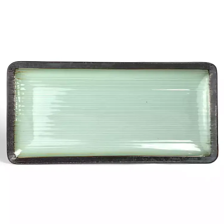Kirklands Home Serving & Entertaining|Seafoam and Onyx Rectangular Serving Platter