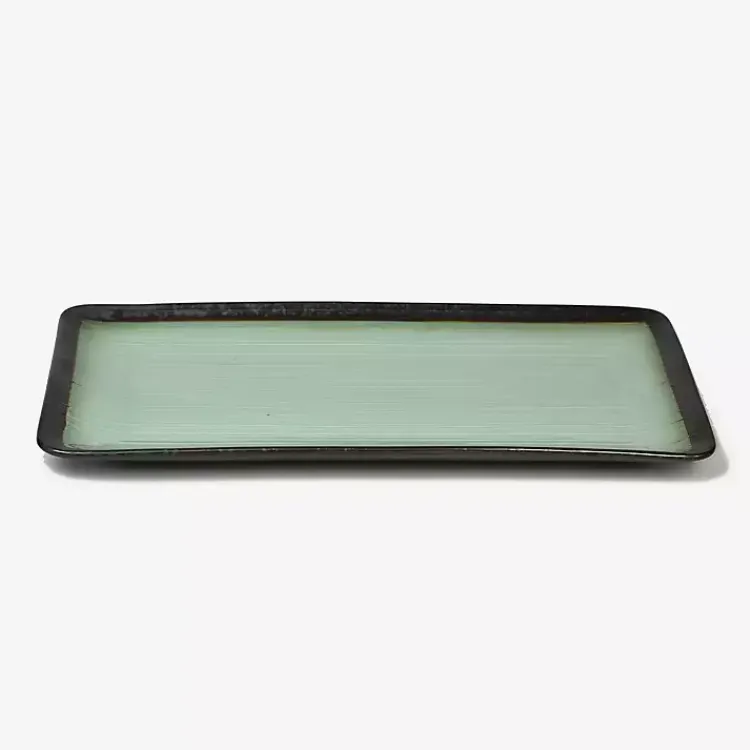 Kirklands Home Serving & Entertaining|Seafoam and Onyx Rectangular Serving Platter