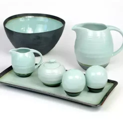 Kirklands Home Serving & Entertaining|Seafoam and Onyx Serving Pitcher