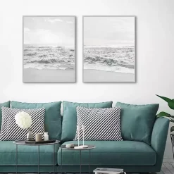 Kirklands Home Framed Art|Seafoam Gentle Tides 2-pc. Framed Wall Art Set