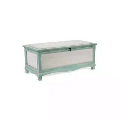 Kirklands Home Benches & Ottomans|Seafoam Shabby Chic Storage Bench Green