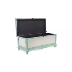 Kirklands Home Benches & Ottomans|Seafoam Shabby Chic Storage Bench Green
