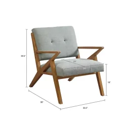 Kirklands Home Accent Chairs|Seafoam Mid-Century Pecan Finish Accent Chair