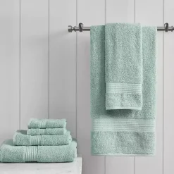 Kirklands Home Bath Towels|Seafoam Organic Cotton 6-pc. Towel Set Blue